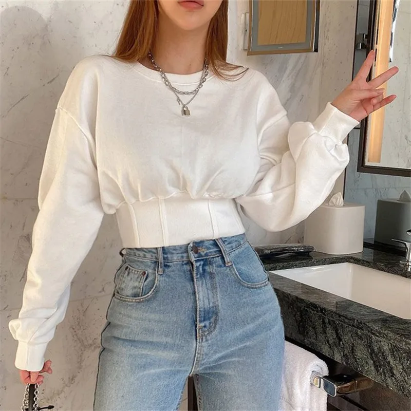 Korean Version of The New Autumn Pure Color Casual Fashion Wild Thin Loose High Waist Short Sweater Women Sweatshirts Vintage
Korean Version of The New Autumn Pure Color Casual Fashion Wild Thin Loose High Waist Short Sweater Women Sweatshirts Vintage