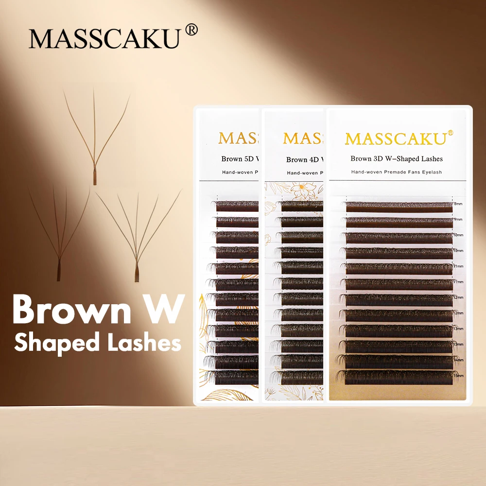 High Quality Brown 3D 4D 5D W Style Eyelash Extensions 0.07mm Thickness Comfortable Faux Mink Individual Eyelashes from MASSCAKU
High Quality Brown 3D 4D 5D W Style Eyelash Extensions 0.07mm Thickness Comfortable Faux Mink Individual Eyelashes from MASSCAKU