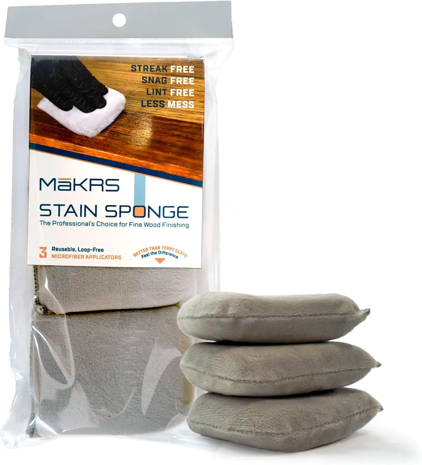 Stain Sponge 3-Pack for Wood, Lint-Free Applicator with Microfiber Over Foam Core for All Finishes
Stain Sponge 3-Pack for Wood, Lint-Free Applicator with Microfiber Over Foam Core for All Finishes