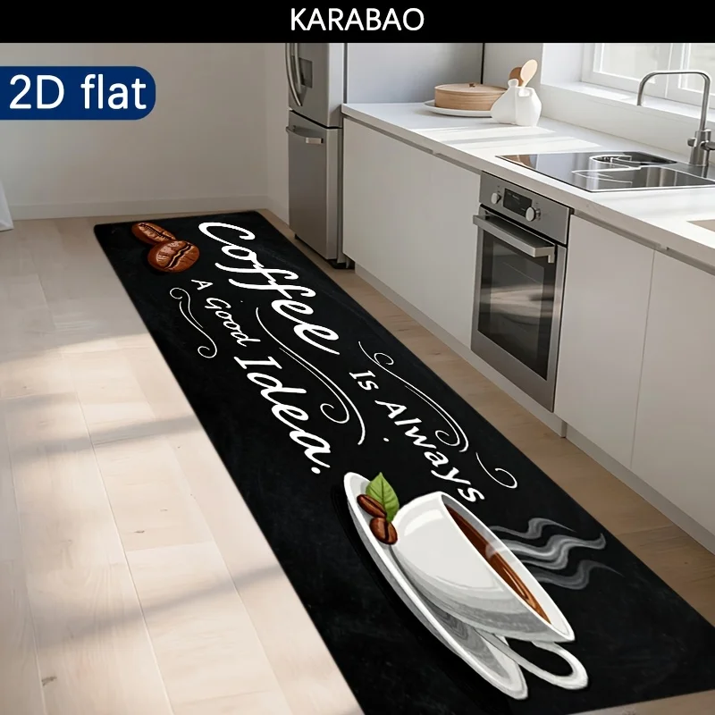 Retro Coffee Quote Themed Runner Rug, Non-Slip Washable Durable Floor Mat for Hallway, Kitchen & Coffee Lovers Entryway Decor
Retro Coffee Quote Themed Runner Rug, Non-Slip Washable Durable Floor Mat for Hallway, Kitchen & Coffee Lovers Entryway Decor