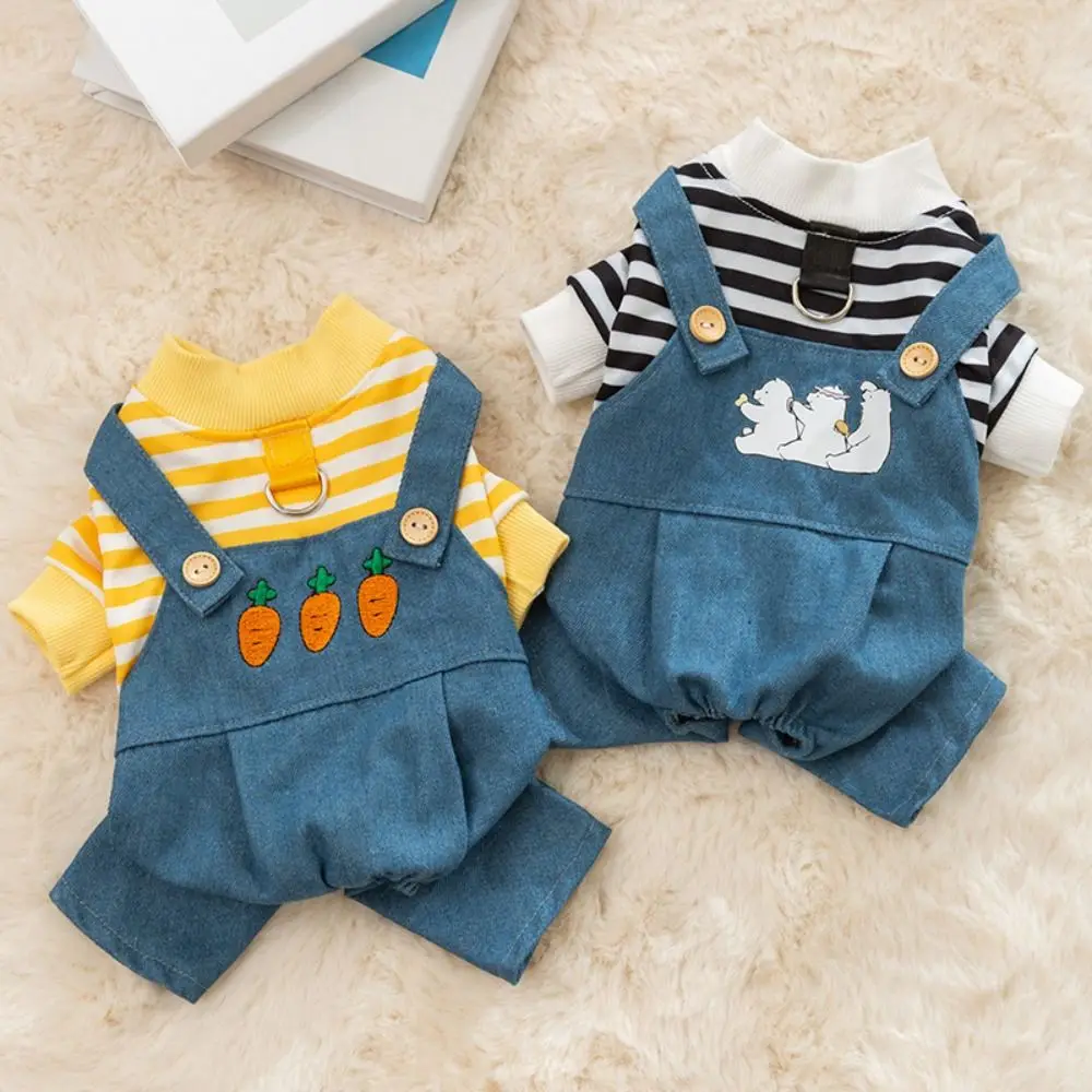 Pet T-Shirt Cute Dog Jumpsuit Cartoon Towable Puppy Outfit Fashion Comfortable Dog Stripes Vest Travel
Pet T-Shirt Cute Dog Jumpsuit Cartoon Towable Puppy Outfit Fashion Comfortable Dog Stripes Vest Travel