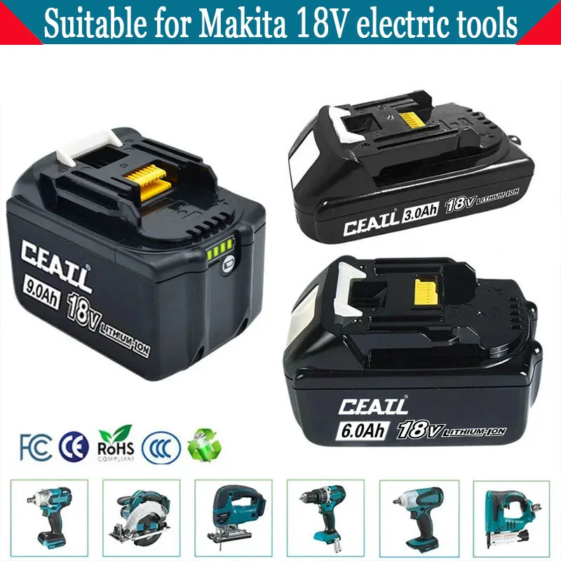 For 18V Makita power tool battery 3Ah/5Ah/6Ah/9Ah rechargeable battery replacing Makita ,DTD,DTM,DRT,DHW,DHP,DHS,DHR,DMP
For 18V Makita power tool battery 3Ah/5Ah/6Ah/9Ah rechargeable battery replacing Makita ,DTD,DTM,DRT,DHW,DHP,DHS,DHR,DMP