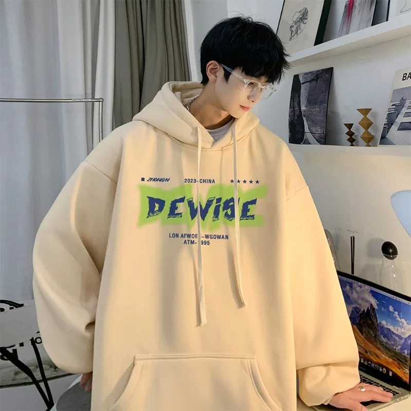 Толстовка мужская с капюшоном, худи в стиле хип-хоп, с надписью, повседневная одежда, белый цвет, 5XL