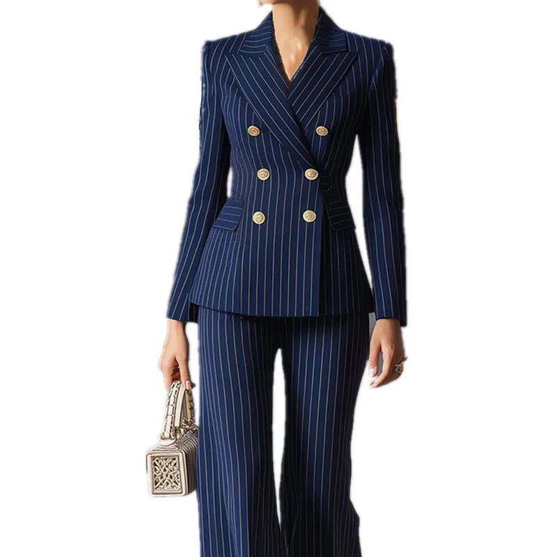 Women Suit Set Pants Wide Leg Trousers Navy Blue Tailored Fit Slacks Double Breasted Dress Pants Office Elegant Women's 2-piece
Women Suit Set Pants Wide Leg Trousers Navy Blue Tailored Fit Slacks Double Breasted Dress Pants Office Elegant Women's 2-piece