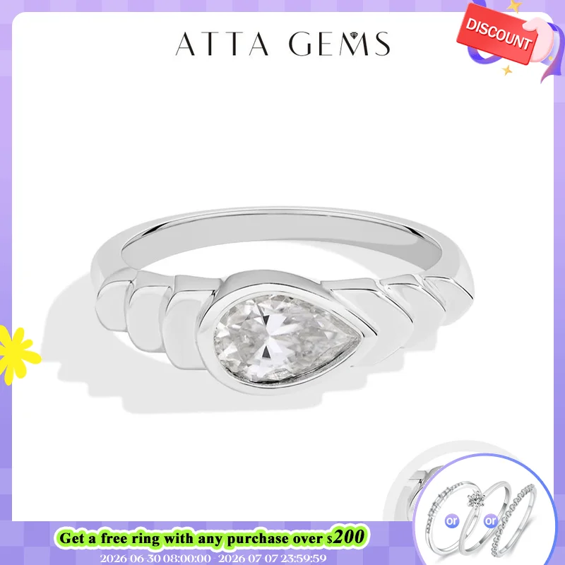 ATTAGEMS Brilliant Moissanite Ring for Women 1CT Pear Cut S925 Sterling Silver 18k Gold Plated Rings For Engagement Fine Jewelry
ATTAGEMS Brilliant Moissanite Ring for Women 1CT Pear Cut S925 Sterling Silver 18k Gold Plated Rings For Engagement Fine Jewelry