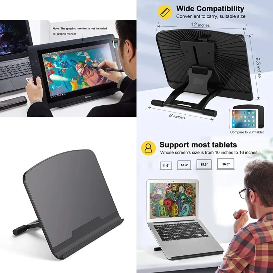 100 Universal Drawing Tablet Stand Adjustable for 10 to 16 Inches Digital Graphics Drawing Monitors Art Tablets Laptops
100 Universal Drawing Tablet Stand Adjustable for 10 to 16 Inches Digital Graphics Drawing Monitors Art Tablets Laptops