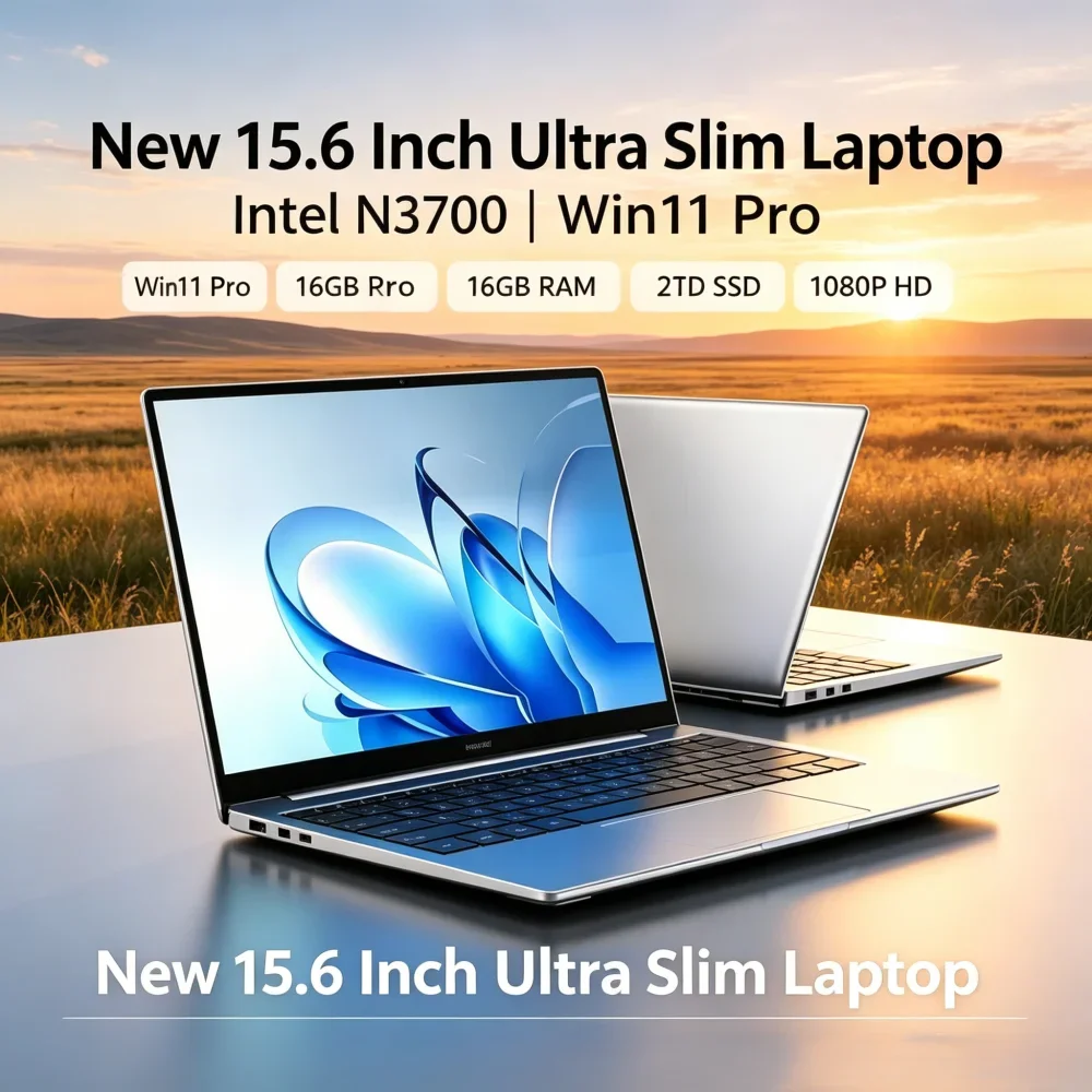 New 15.6" Ultra Slim Laptop Intel N3700 Win11 Pro 16GB RAM 2TB SSD 1080P HD Office & Gaming Notebook
New 15.6" Ultra Slim Laptop Intel N3700 Win11 Pro 16GB RAM 2TB SSD 1080P HD Office & Gaming Notebook