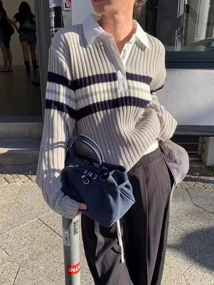 Chic Autumn Winter Vintage Ne Striped Loose Casual Long Sve Knitted Sweater for Women Commute Sle Other Material
Chic Autumn Winter Vintage Ne Striped Loose Casual Long Sve Knitted Sweater for Women Commute Sle Other Material