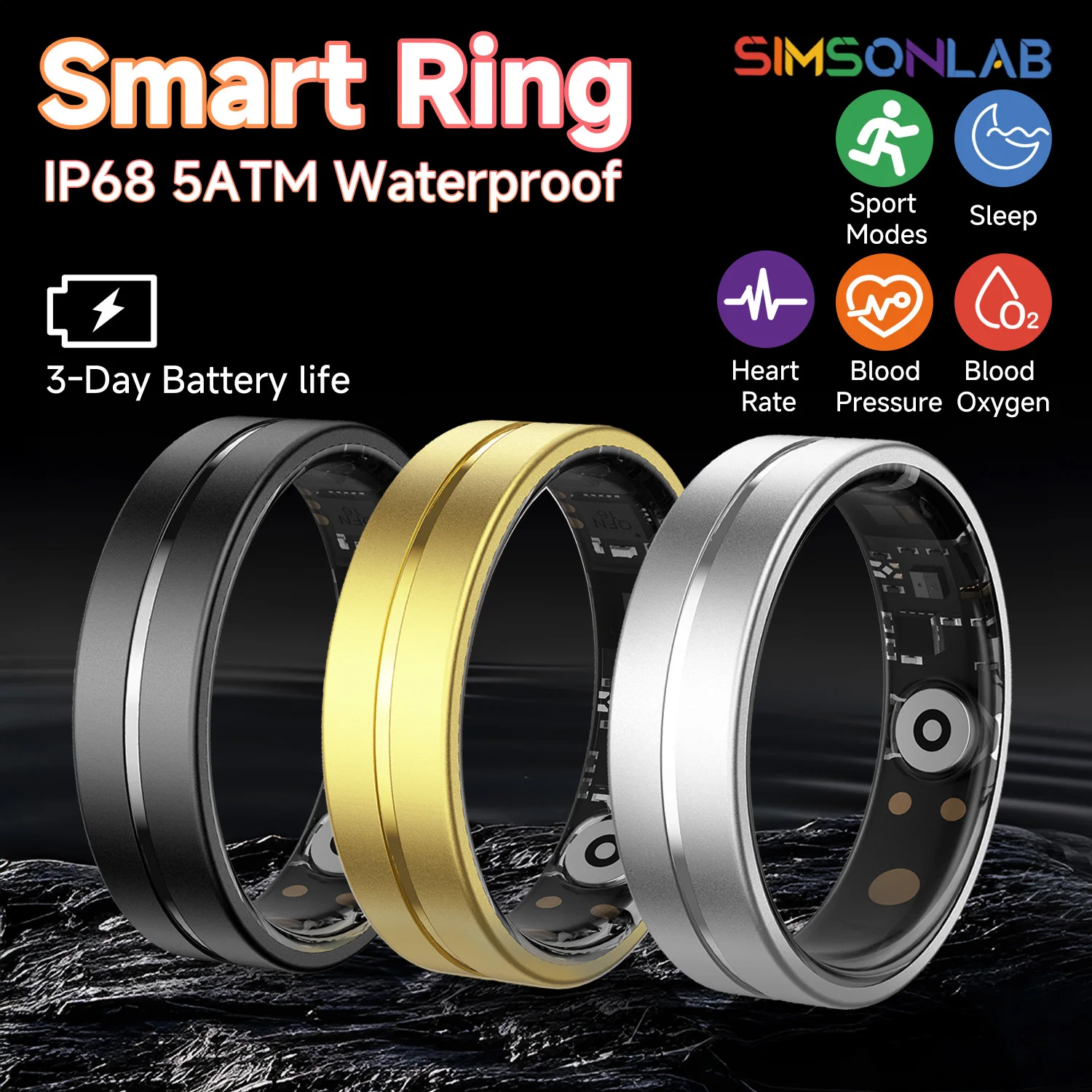 Smart Ring 5ATM Waterproof Health Monitoring Heart Rate&Blood Pressure&Oxygen Monitor Sport Modes Smartring Men Women For Xiaomi
Smart Ring 5ATM Waterproof Health Monitoring Heart Rate&Blood Pressure&Oxygen Monitor Sport Modes Smartring Men Women For Xiaomi