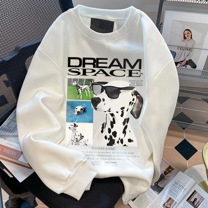 American Vintage Cute Spotted Dog Pure Cotton O-Neck Sweatshirts Hoodie Spring Autumn Niche Trendy Brand Loose Couple Jacket 
American Vintage Cute Spotted Dog Pure Cotton O-Neck Sweatshirts Hoodie Spring Autumn Niche Trendy Brand Loose Couple Jacket