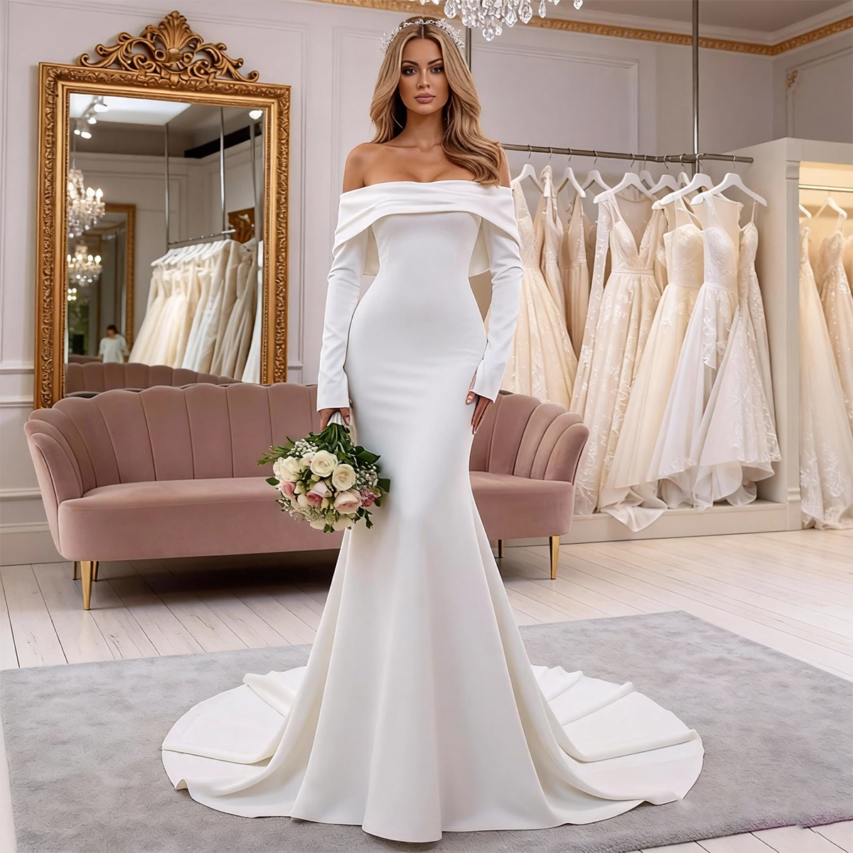 Elegant Satin Mermaid Wedding Dresses For Women 2026 Backless Off Shoulder Long Bridal Party Gown For Bride Vestidos Novia
Elegant Satin Mermaid Wedding Dresses For Women 2026 Backless Off Shoulder Long Bridal Party Gown For Bride Vestidos Novia