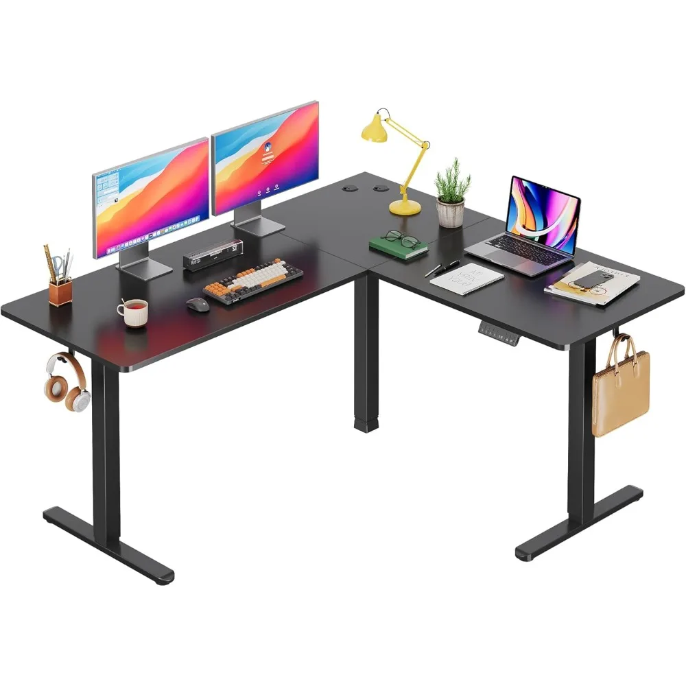 adjustable height dual motor l-shaped corner desk, 63"x55" spliced sit-stand desk
adjustable height dual motor l-shaped corner desk, 63"x55" spliced sit-stand desk