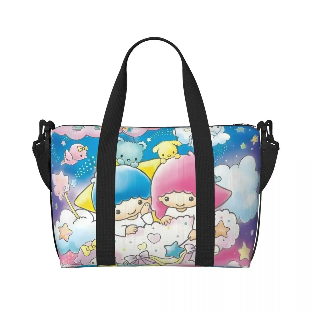Custom Large Cartoon Sanrio Little Twin Stars Tote Bag for Women Anime Kawaii Kiki Lala Shoulder Shopper Gym Beach Travel Bag
Custom Large Cartoon Sanrio Little Twin Stars Tote Bag for Women Anime Kawaii Kiki Lala Shoulder Shopper Gym Beach Travel Bag