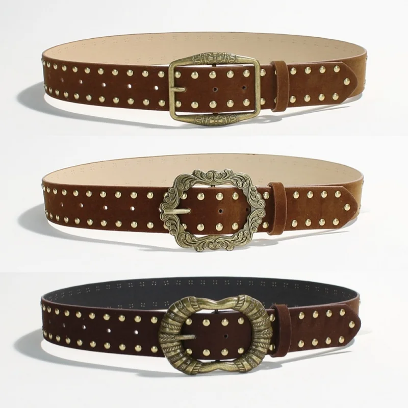 Women's suede retro brown wide belt, new accessory for decorating skirts and jeans, ladies' leather belt
Women's suede retro brown wide belt, new accessory for decorating skirts and jeans, ladies' leather belt