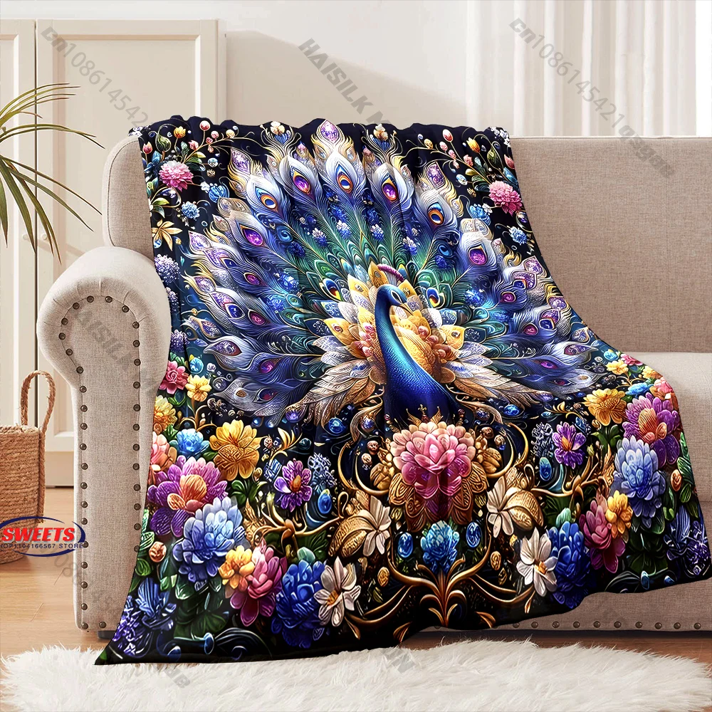 Peacock-Themed Floral Comfort Blanket Multiple sizes kid's and adults' bedroom living room sofa decor blanket, Exquisite gift
Peacock-Themed Floral Comfort Blanket Multiple sizes kid's and adults' bedroom living room sofa decor blanket, Exquisite gift