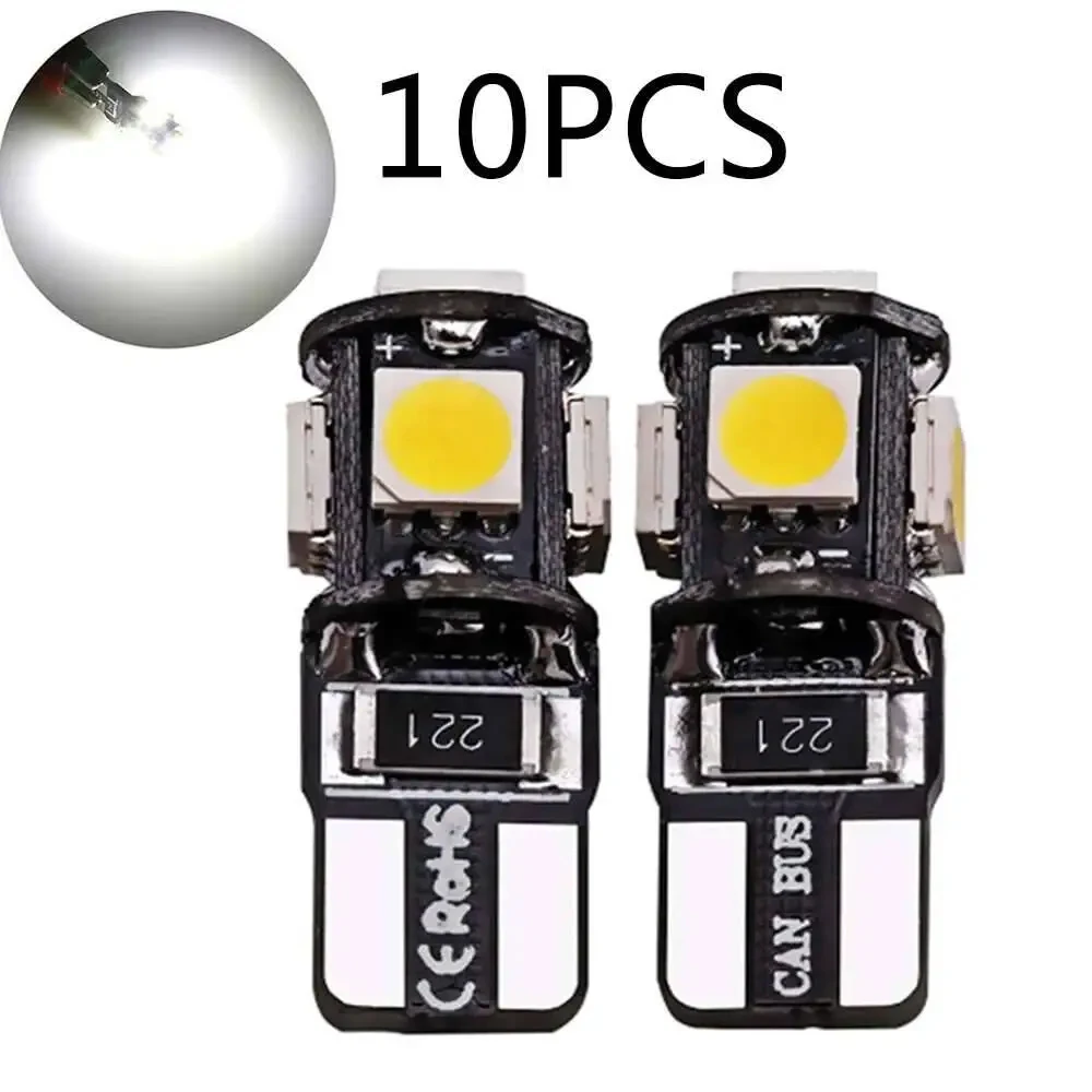 10Pcs T10 Bulbs W5W Canbus 12V 5SMD 5000K White Car Interior Reading Light Wedge Side License Plate 5W5 LED Free Error 194
10Pcs T10 Bulbs W5W Canbus 12V 5SMD 5000K White Car Interior Reading Light Wedge Side License Plate 5W5 LED Free Error 194 