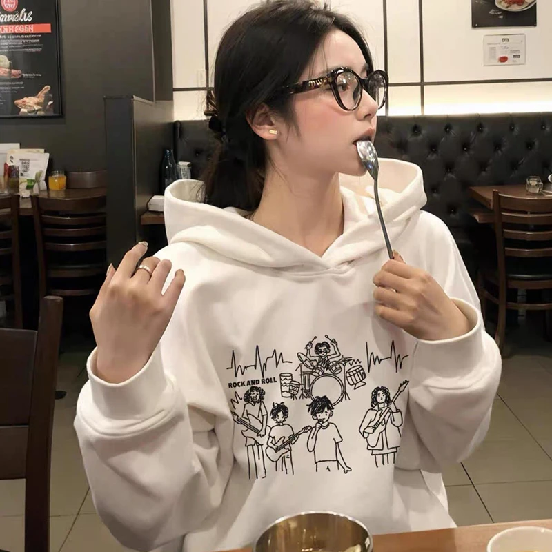 Cartoon Pattern Printed Oversize Hooded Sweatshirt for Women Loose 2025 Winter Velvet Korean Harajuku Street Sweatshirt Clothes
Cartoon Pattern Printed Oversize Hooded Sweatshirt for Women Loose 2025 Winter Velvet Korean Harajuku Street Sweatshirt Clothes