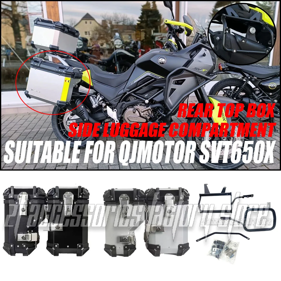 Luggage Box Suitable for QJMotor SVT650X Motorcycle Side Luggage Box Bracket Saddle Bag Rack Rear Top Box Trunk Accessories
Luggage Box Suitable for QJMotor SVT650X Motorcycle Side Luggage Box Bracket Saddle Bag Rack Rear Top Box Trunk Accessories