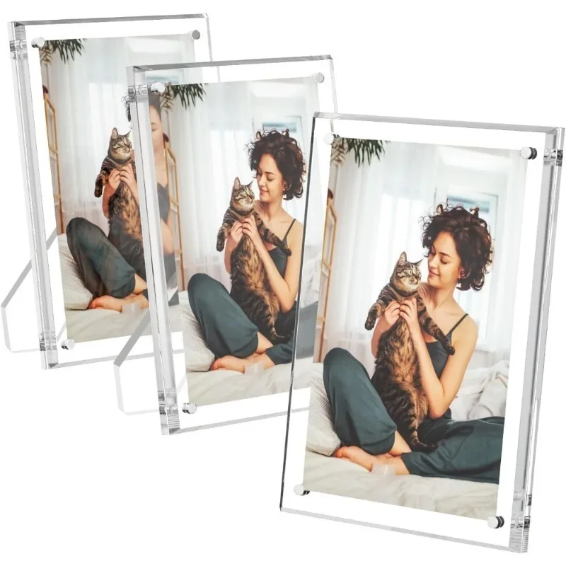 5x7 Acrylic Photo Frame 3 Pack Clear Tabletop Display with Stand Magnetic Floating Frame for Home Desktop Decor
5x7 Acrylic Photo Frame 3 Pack Clear Tabletop Display with Stand Magnetic Floating Frame for Home Desktop Decor