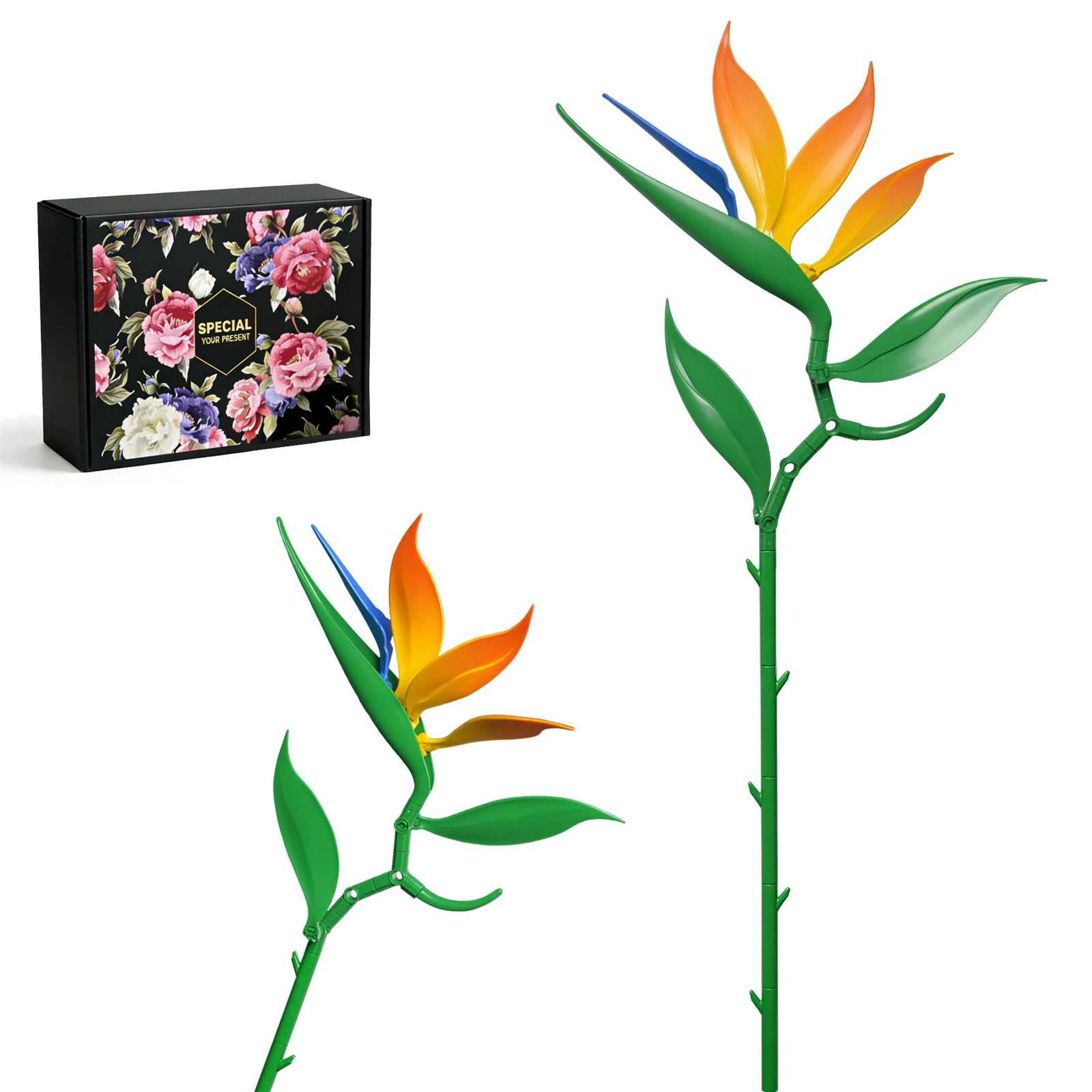 Strelitzia Blossoms Building Block Bouquet Flowers Featuring Gradient Petal Details Ideal for Tabletop Display Home Deco(46 Pcs)
Strelitzia Blossoms Building Block Bouquet Flowers Featuring Gradient Petal Details Ideal for Tabletop Display Home Deco(46 Pcs)