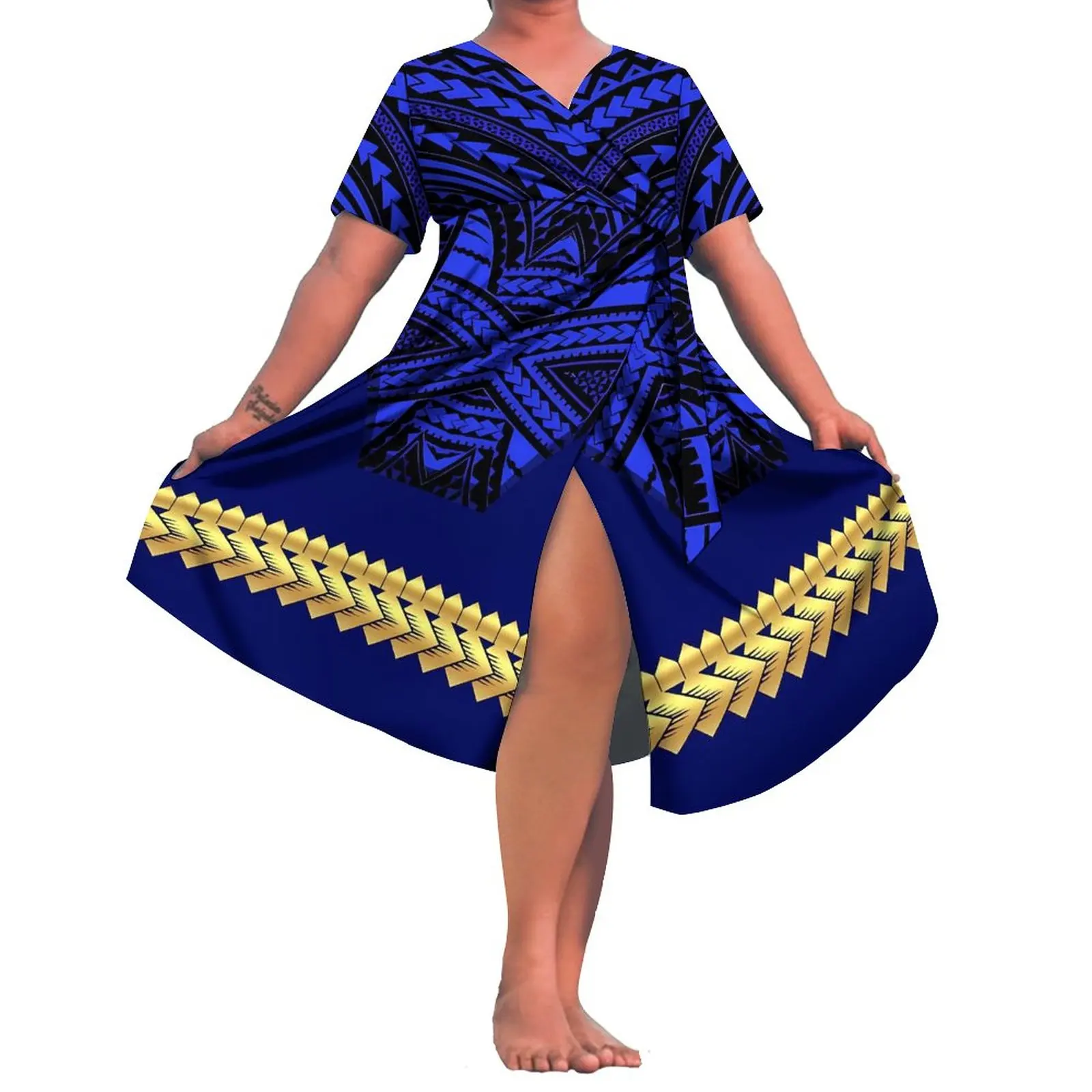 Women'S V-Neck Lace-Up Casual Dress Hawaii Polynesian Tribe Custom Logo Dress High-Waisted Dress
Women'S V-Neck Lace-Up Casual Dress Hawaii Polynesian Tribe Custom Logo Dress High-Waisted Dress