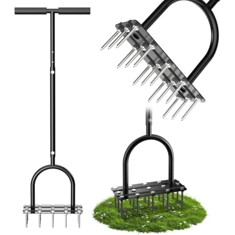Lawn Aerator Spike Tool - Manual Grass Aerator with 15 Iron Spikes Pre-Assembled Yard Aerator for Core Aeration Heavy Duty T-Ha
Lawn Aerator Spike Tool - Manual Grass Aerator with 15 Iron Spikes Pre-Assembled Yard Aerator for Core Aeration Heavy Duty T-Ha