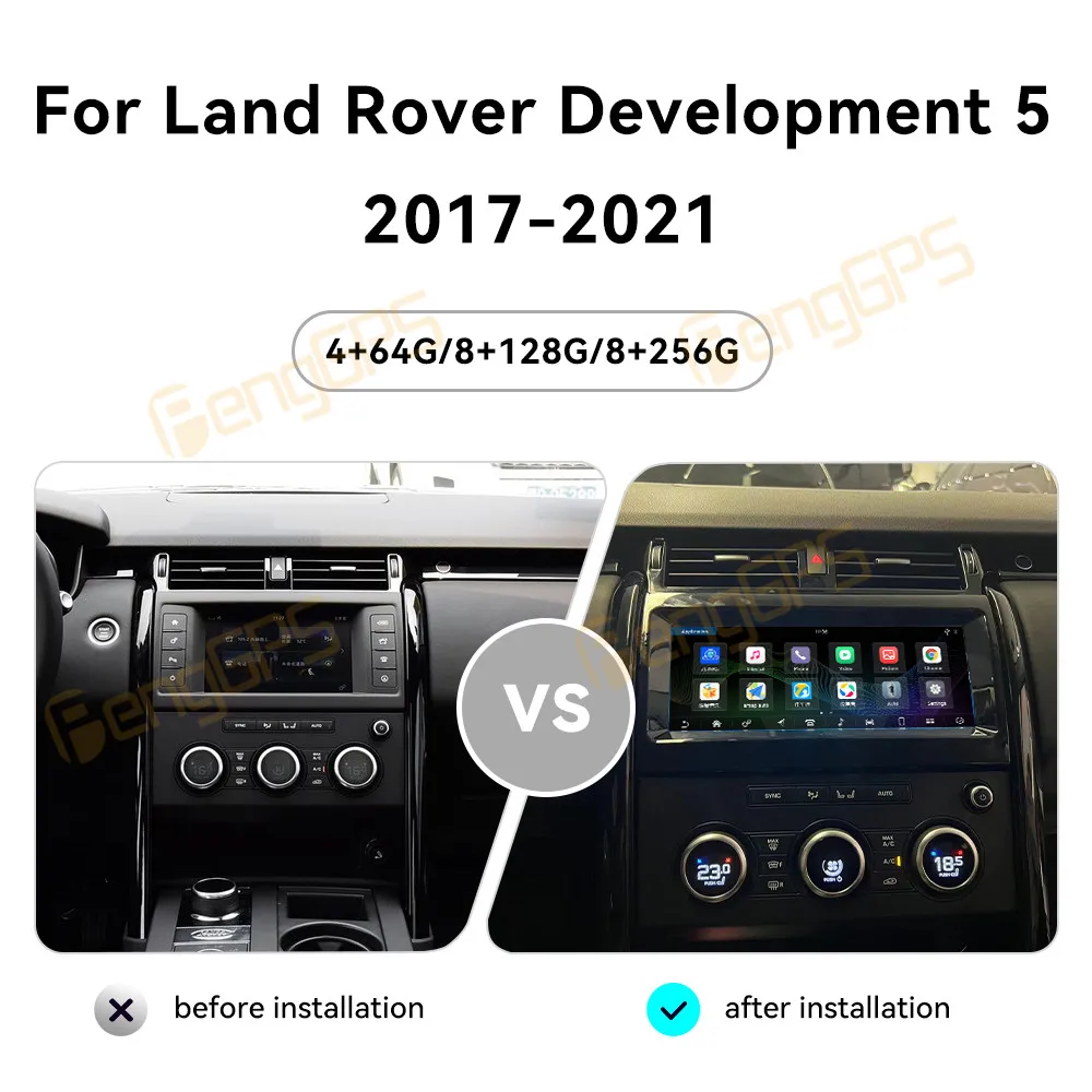 10.25 Inch Android 14 CarPlay Car Radio For Land Rover Development 5 2017-2021 AI Touch Screen Multimedia Player GPS Navigation