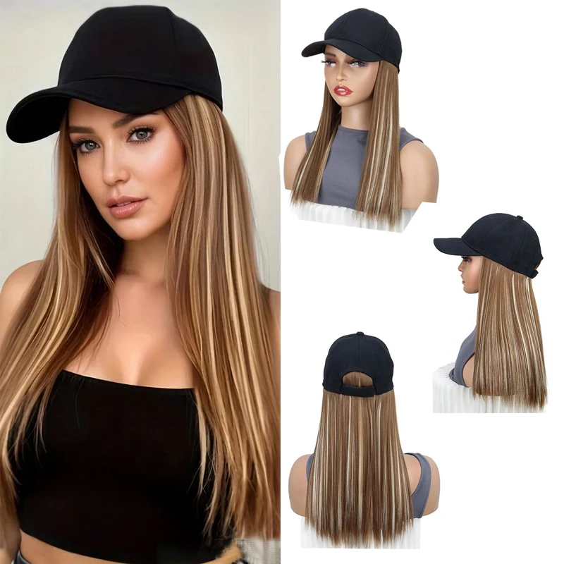 45cm Synthetic Fashion Black Baseball Cap With Wig One Piece Women Long Straight Hair Adjustable Hat Wig
45cm Synthetic Fashion Black Baseball Cap With Wig One Piece Women Long Straight Hair Adjustable Hat Wig