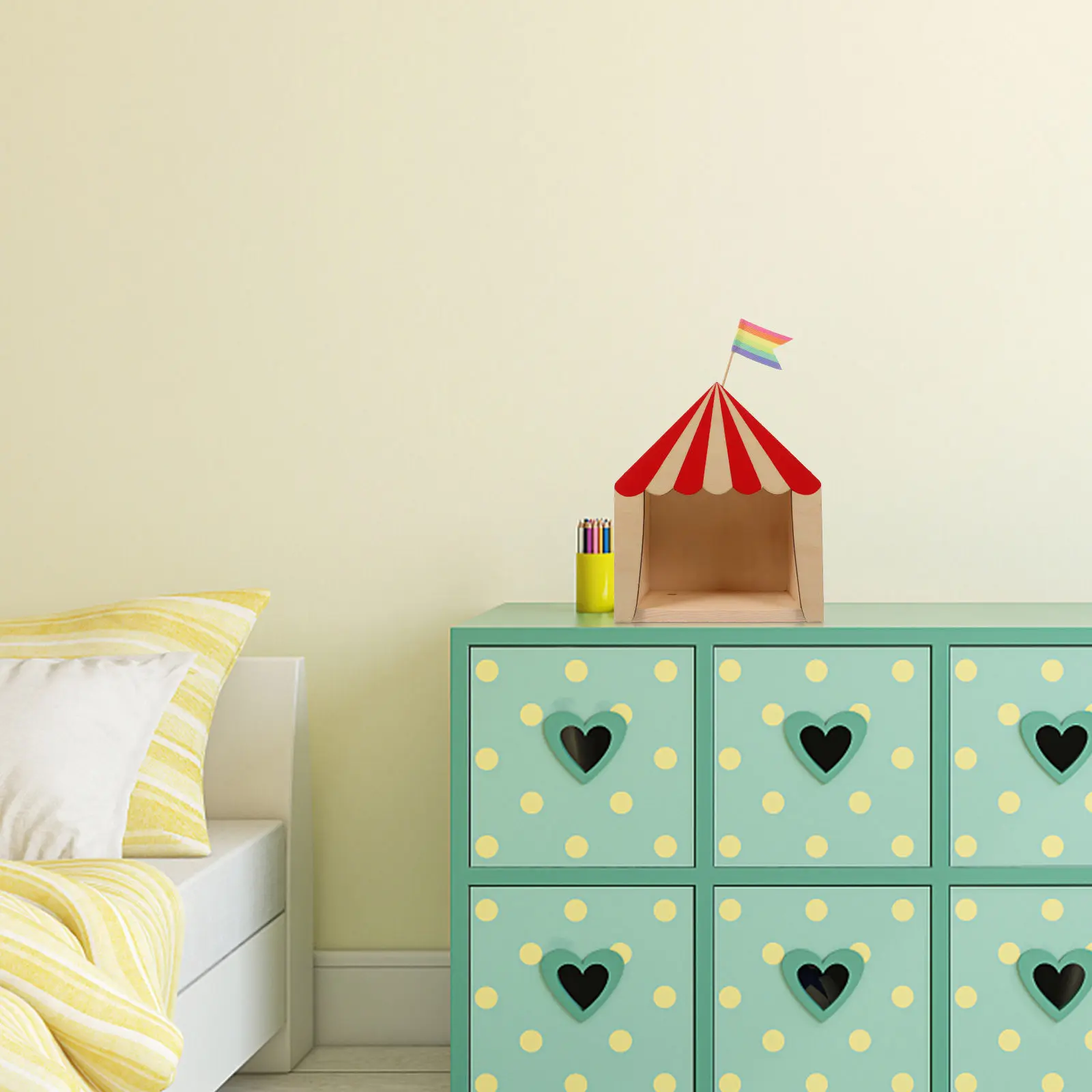 1Pcs Small Wooden House Decorative Storage Rack Kid Room Circus Theme Desktop Tabletop Ornament Stylish Storage Container
1Pcs Small Wooden House Decorative Storage Rack Kid Room Circus Theme Desktop Tabletop Ornament Stylish Storage Container