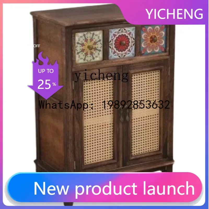 LYY solid wood storage locker retro side cabinet entrance rattan bucket cabinet living room balcony
LYY solid wood storage locker retro side cabinet entrance rattan bucket cabinet living room balcony