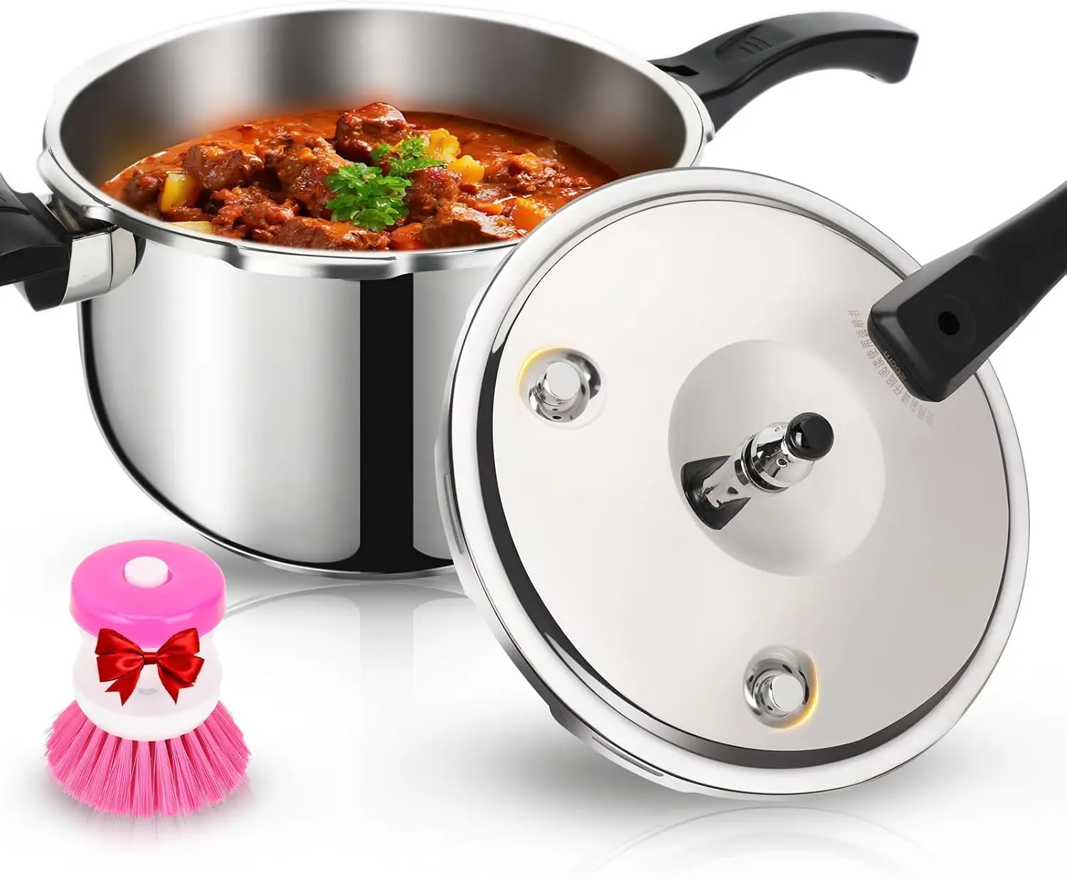 Stainless Steel Pressure Cooker 10 Quart, Induction Stove Top Pressure Cooker with Pressure Indicator Safeguard Devices, Compati
Stainless Steel Pressure Cooker 10 Quart, Induction Stove Top Pressure Cooker with Pressure Indicator Safeguard Devices, Compati