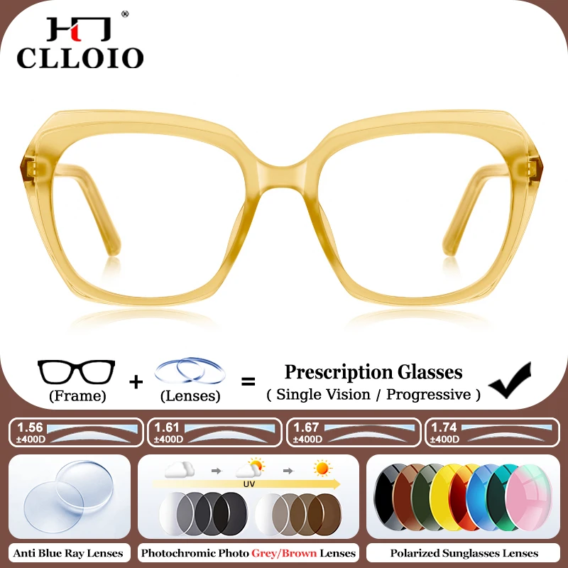 CLLOIO New Fashion Square Reading Prescription Glasses Anti Blue Light Photochromic Outical Optical Myopia Eyeglasses for Women
CLLOIO New Fashion Square Reading Prescription Glasses Anti Blue Light Photochromic Outical Optical Myopia Eyeglasses for Women