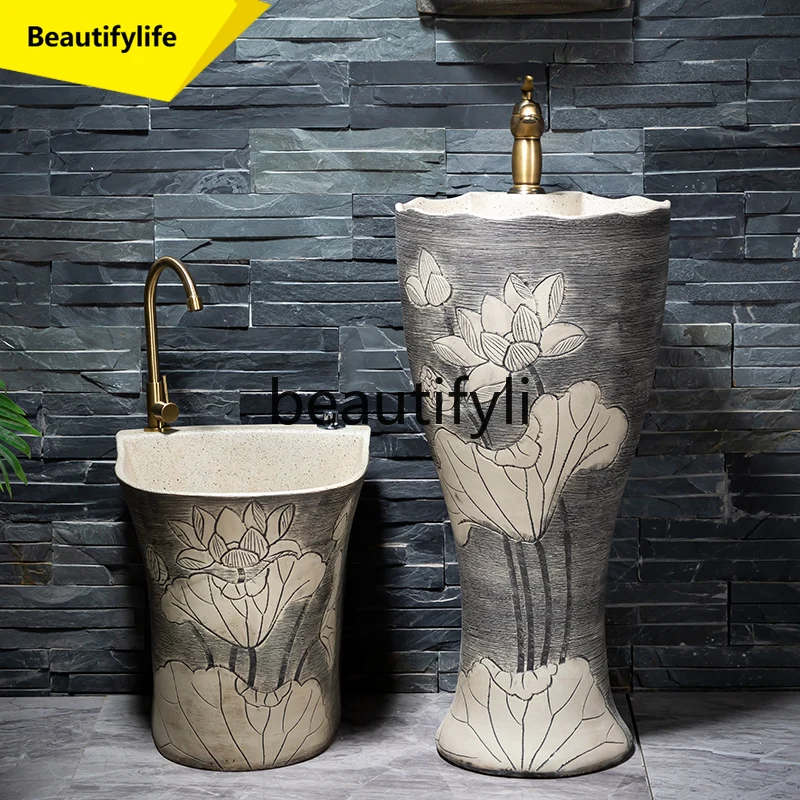 cn0420 Outdoor column basin retro integrated floor outdoor garden art washbasin courtyard sink
cn0420 Outdoor column basin retro integrated floor outdoor garden art washbasin courtyard sink