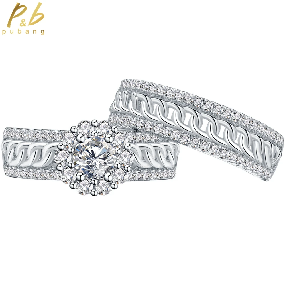 PuBang Fine Jewelry Luxury 925 Sterling Silver Engagement Band Rings Set Created Moissanite Diamond for Women Gift Drop Shipping
PuBang Fine Jewelry Luxury 925 Sterling Silver Engagement Band Rings Set Created Moissanite Diamond for Women Gift Drop Shipping