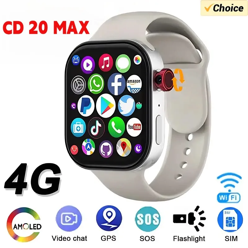 CD20 Smart Watch with 180° Rotary Camera 2.29inch AMOLED Screen 490x580 Global Version Supports SIM Card WiFi GPS Video Calling
CD20 Smart Watch with 180° Rotary Camera 2.29inch AMOLED Screen 490x580 Global Version Supports SIM Card WiFi GPS Video Calling