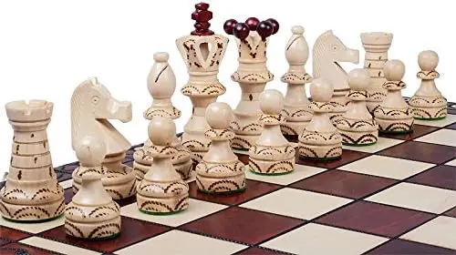 Handcrafted Wooden Chess Set with Folding Board, 21"
Handcrafted Wooden Chess Set with Folding Board, 21"