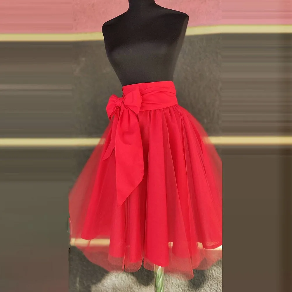 Red Knee Length Women Skirts With Ribbon Sash A Line High Waist Knee Kength Girls Birthday Party Skirt
Red Knee Length Women Skirts With Ribbon Sash A Line High Waist Knee Kength Girls Birthday Party Skirt