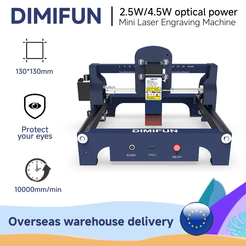 DIMIFUN Mini Portable Laser Engraving Machine 2.5W/4.5W DIY Laser Cutting Engraving Machine Logo Engraving Wood Acrylic Leather
DIMIFUN Mini Portable Laser Engraving Machine 2.5W/4.5W DIY Laser Cutting Engraving Machine Logo Engraving Wood Acrylic Leather