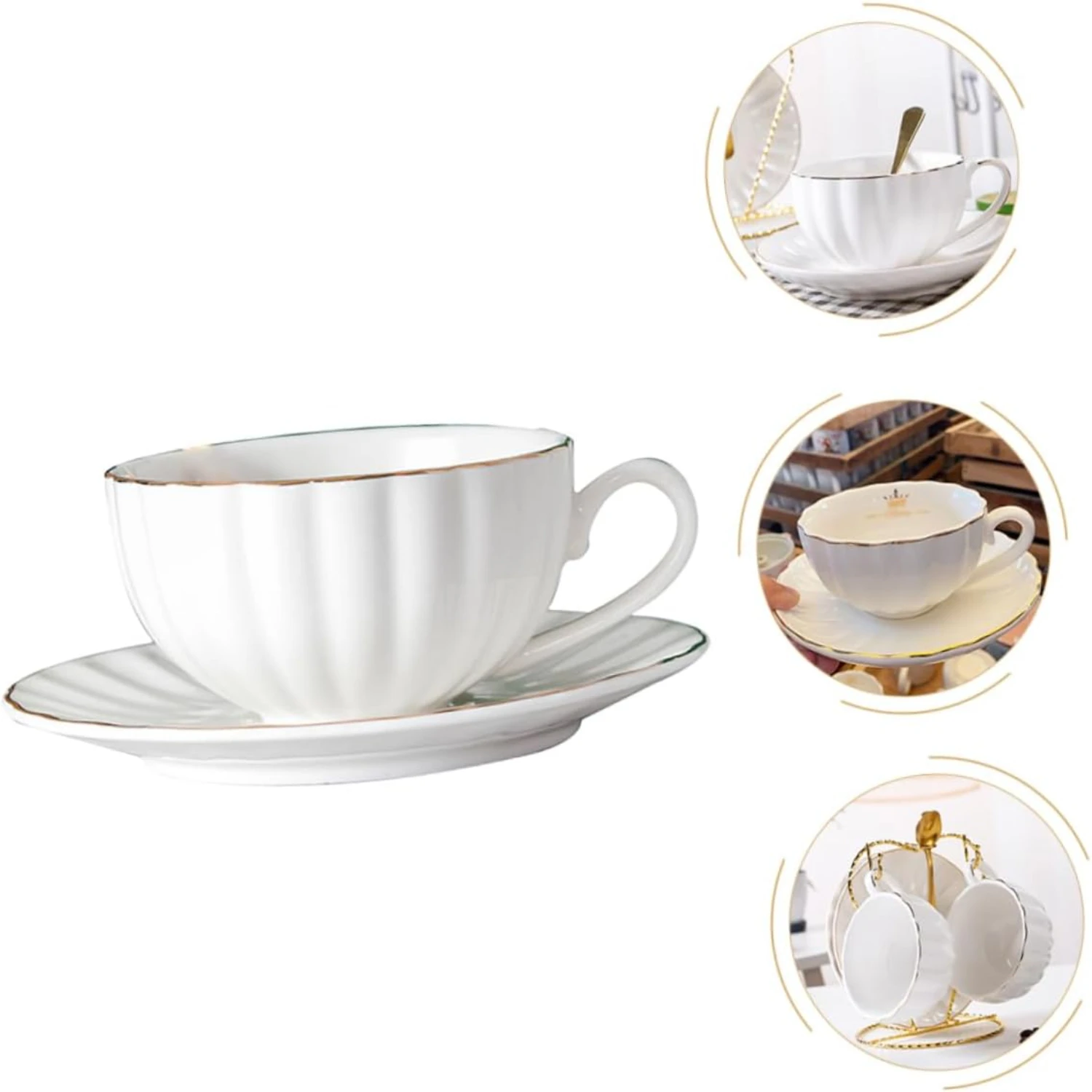Elegant Vintage Golden Coffee Cup and Saucer Set - Stylish Marble Ceramics Glass and Latte Mug - Perfect U.K. White Tableware fo
Elegant Vintage Golden Coffee Cup and Saucer Set - Stylish Marble Ceramics Glass and Latte Mug - Perfect U.K. White Tableware fo