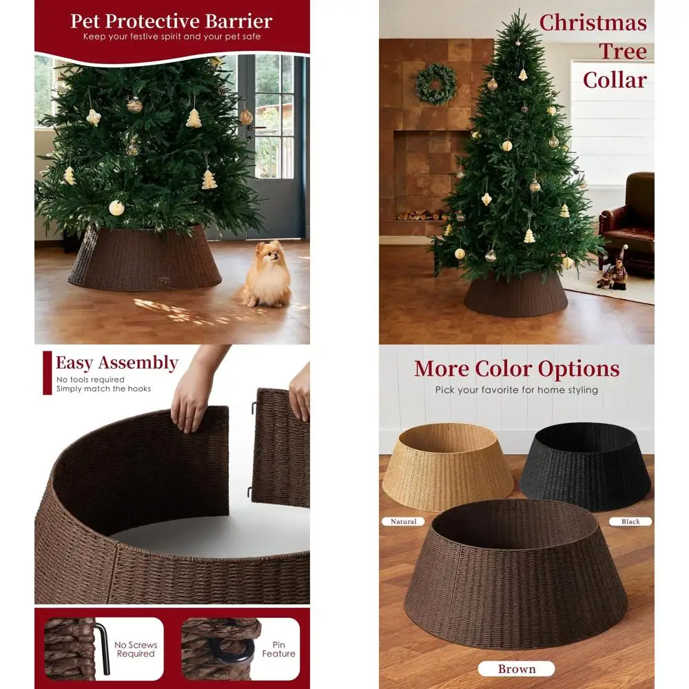 Rustic Rattan Christmas Tree Collar, Handcrafted Wicker for 7.5-10ft Trees (Brown)
Rustic Rattan Christmas Tree Collar, Handcrafted Wicker for 7.5-10ft Trees (Brown)