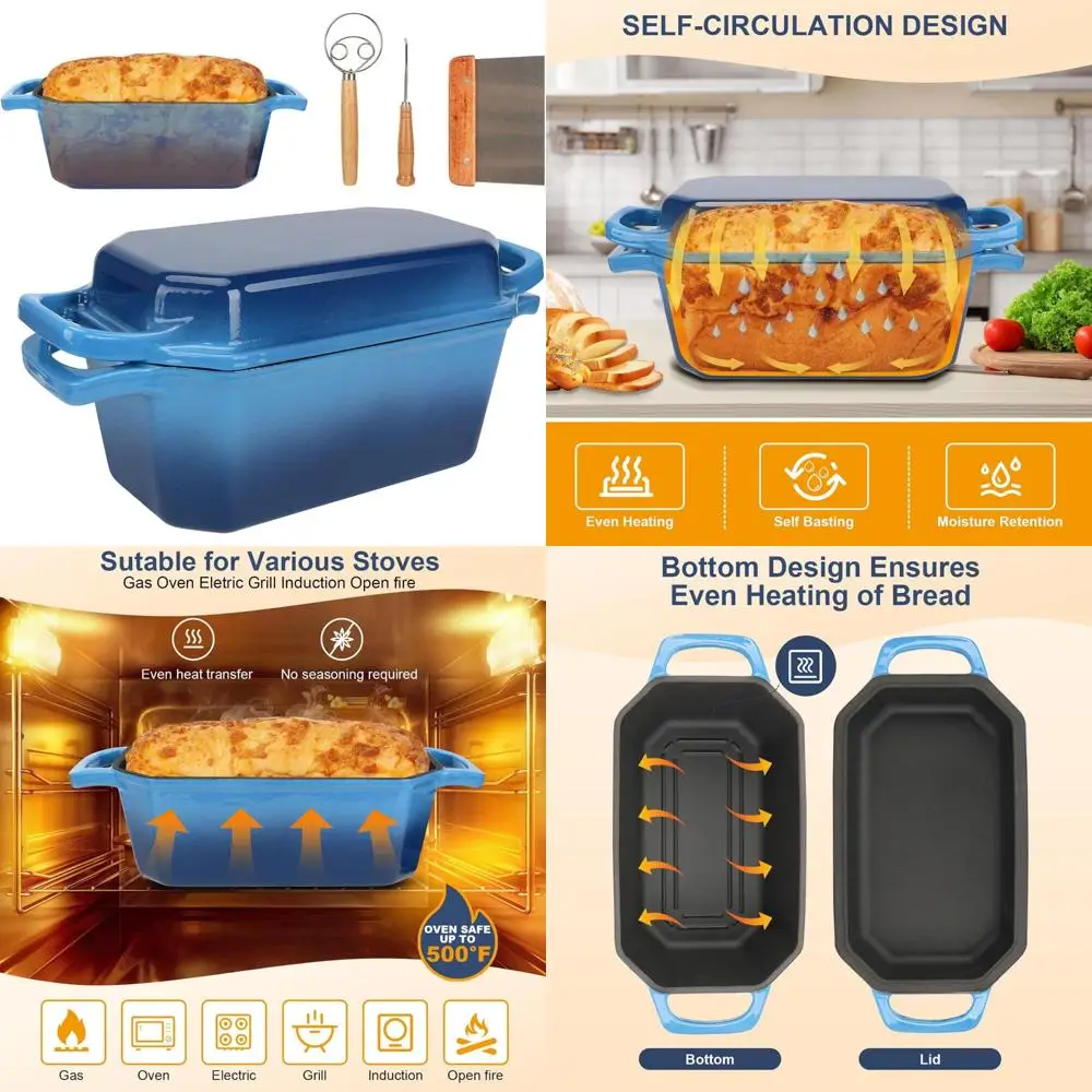 Чугунная голландская духовка с крышкой для сковороды для предварительно приправленной выпечки хлеба, вариант синего цвета
Чугунная голландская духовка с крышкой для сковороды для предварительно приправленной выпечки хлеба, вариант синего цвета