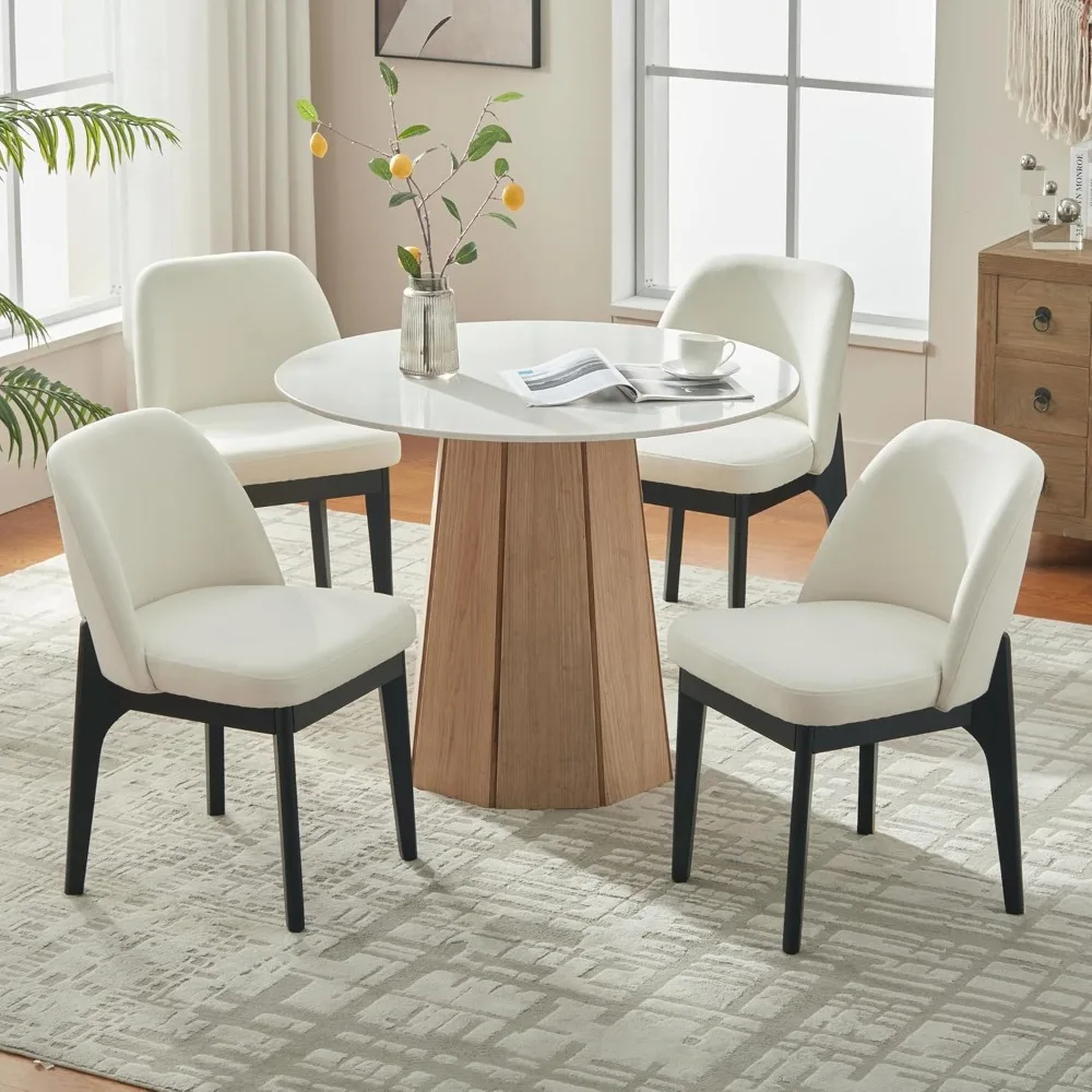 Wooden Dining Chairs Set of 4, Upholstered Dining Room Chairs with Rubberwood Legs and Padded Seats, Kitchen Chairs
Wooden Dining Chairs Set of 4, Upholstered Dining Room Chairs with Rubberwood Legs and Padded Seats, Kitchen Chairs