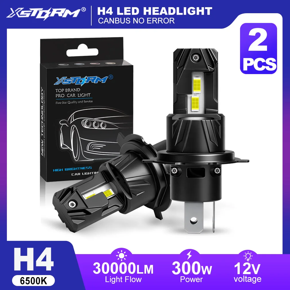 XSTORM H4 LED Canbus 300W 30000LM H4 LED Headlights Bulbs High/Low Beam Car Light Bulb With Fan Auto Turbo Lamp 6500K White Beam
XSTORM H4 LED Canbus 300W 30000LM H4 LED Headlights Bulbs High/Low Beam Car Light Bulb With Fan Auto Turbo Lamp 6500K White Beam
