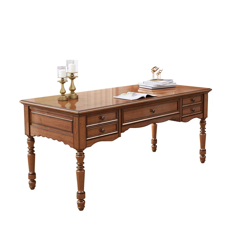 LMM all solid wood log desk household computer desk with drawers bookshelf combination study furniture
LMM all solid wood log desk household computer desk with drawers bookshelf combination study furniture