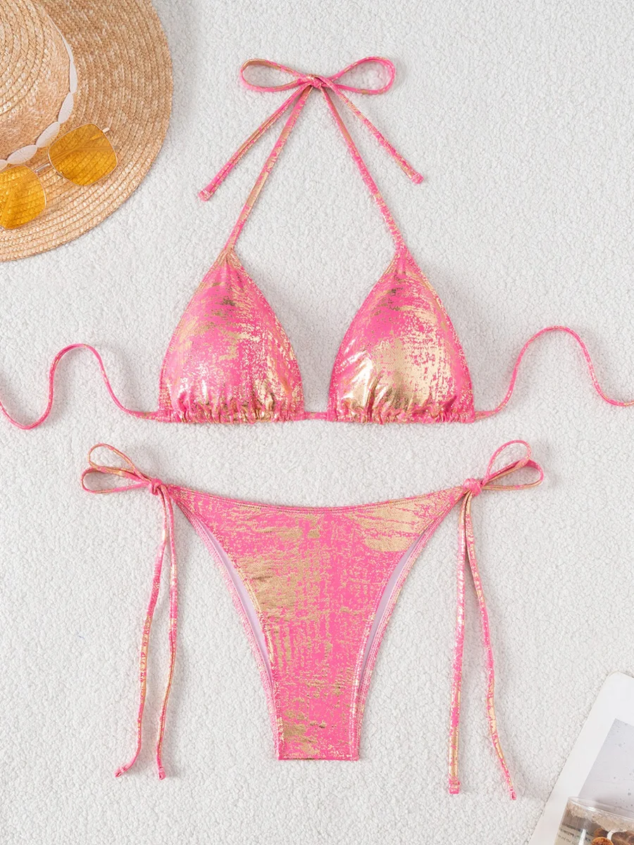 Shiny Glitter Halter Strappy Bikini 2025 High Leg Cut Bikinis Female Swimsuit Women Swimwear Two-pieces Bikini Set Bathing Suit
Shiny Glitter Halter Strappy Bikini 2025 High Leg Cut Bikinis Female Swimsuit Women Swimwear Two-pieces Bikini Set Bathing Suit