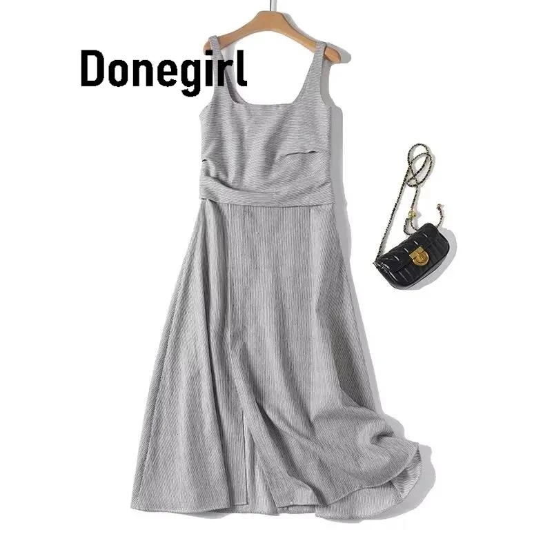 Donegirl Women's 2025 Chic Fashion Casual Striped Long Version Square Collar Dress Retro Sleeveless Female Dresses Robe Vestidos
Donegirl Women's 2025 Chic Fashion Casual Striped Long Version Square Collar Dress Retro Sleeveless Female Dresses Robe Vestidos