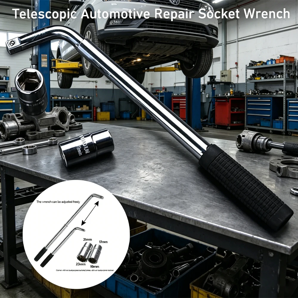 Telescoping Lug Wrench Spanner Lug Wheel Wrench with Sockets Wrench Car Repair Tools 17/19, 21/23mm
Telescoping Lug Wrench Spanner Lug Wheel Wrench with Sockets Wrench Car Repair Tools 17/19, 21/23mm