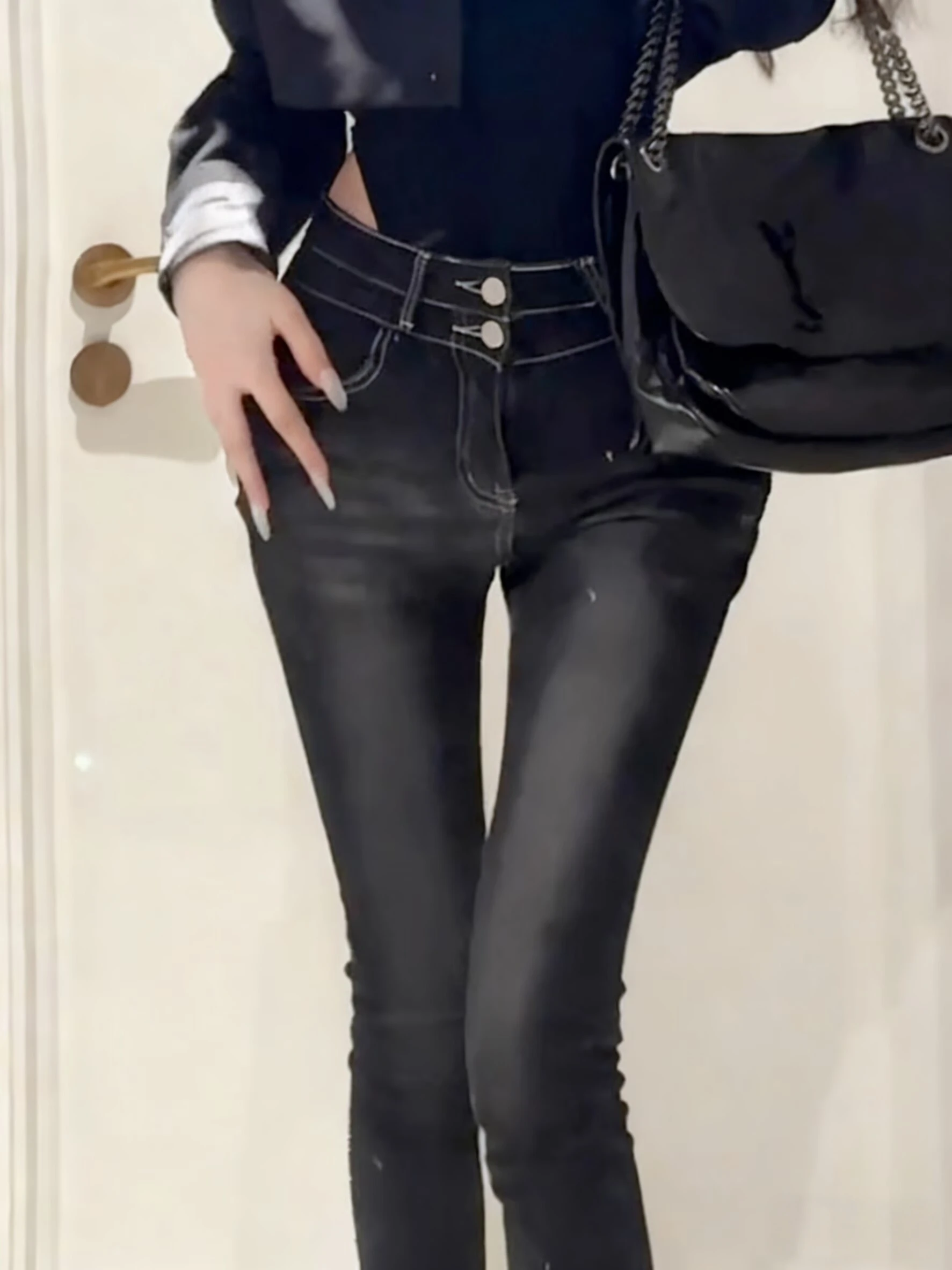 Retro High Waist Slim Fit Denim Pants Women's Elastic Stretchy Tummy Control Bootcut Pants Fall Season Faion Trend
Retro High Waist Slim Fit Denim Pants Women's Elastic Stretchy Tummy Control Bootcut Pants Fall Season Faion Trend