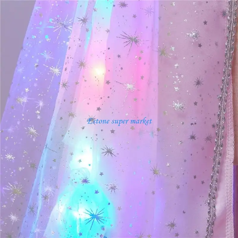 090B Girls Princess Glow Hooded Double Layer Tulle Sparkling Star Lightweight
090B Girls Princess Glow Hooded Double Layer Tulle Sparkling Star Lightweight