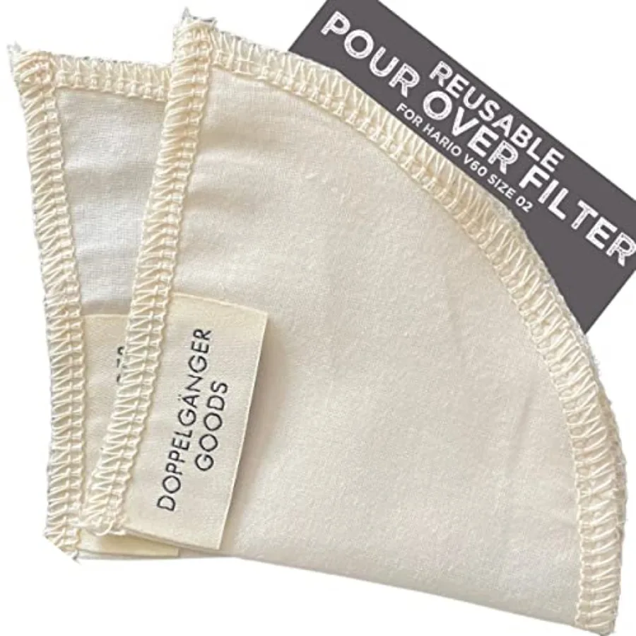2-Pack Reusable Organic Cotton Pour Over Cone Filters for Hario V60, Chemex, Kalita and Origami Style Filters — Pourover Coffee
2-Pack Reusable Organic Cotton Pour Over Cone Filters for Hario V60, Chemex, Kalita and Origami Style Filters — Pourover Coffee